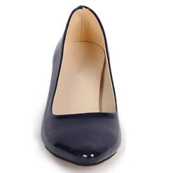 Blue Shiny Low Heel Dress Shoes for Women MA-024