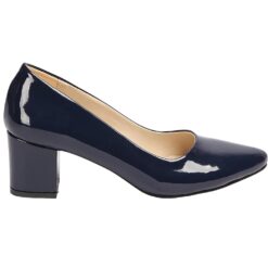 Blue Shiny Low Heel Dress Shoes for Women MA-024