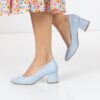 Blue Skin Low Heel Dress Shoes for Women MA-024