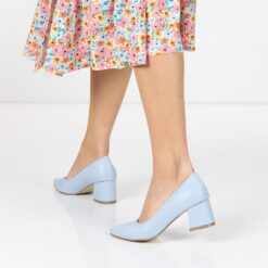 Blue Skin Low Heel Dress Shoes for Women MA-024