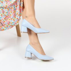 Blue Skin Low Heel Dress Shoes for Women MA-024