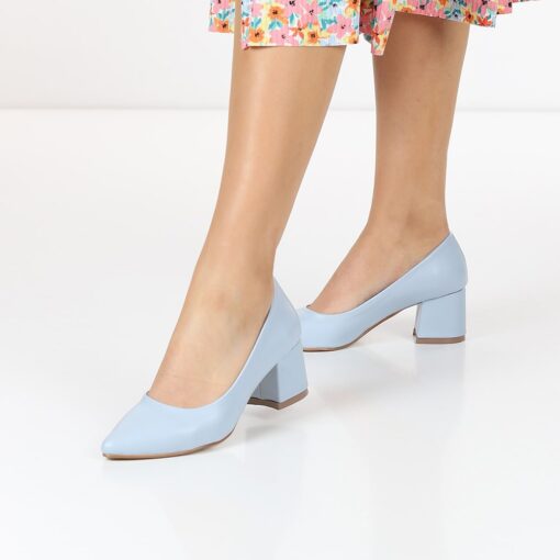 Blue Skin Low Heel Dress Shoes for Women MA-024