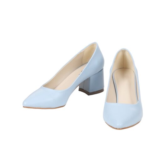 Blue Skin Low Heel Dress Shoes for Women MA-024