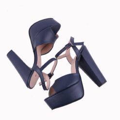 Blue Skin Platform Wedding Shoes for Women RA-027