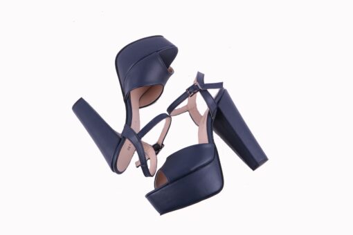 Blue Skin Platform Wedding Shoes for Women RA-027