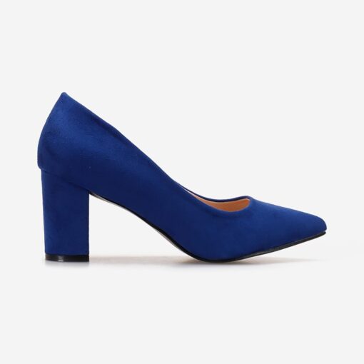 Blue Suede Low Heel Dress Shoes for Women MA-024