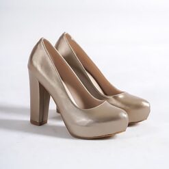 Bronze Block Heel Wedding Shoes RA-515