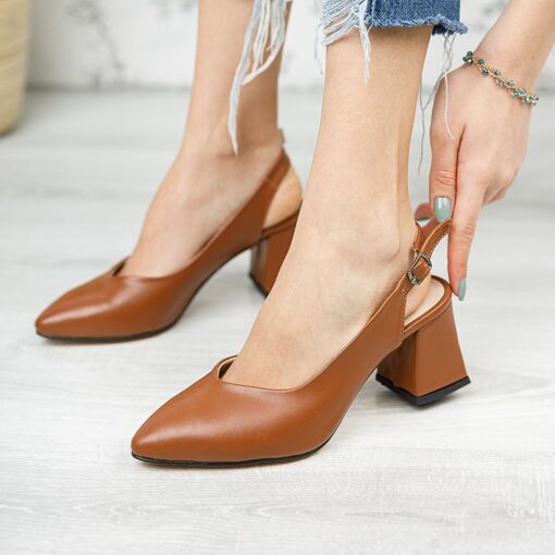 Brown Ankle Strap Heels for Women MA-028