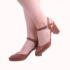 Brown Ankle Strap Low Heel for Women RA-145