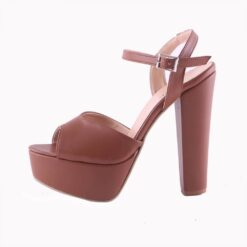 Brown Skin Platform Wedding Shoes for Women RA-027