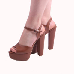 Brown Skin Platform Wedding Shoes for Women RA-027