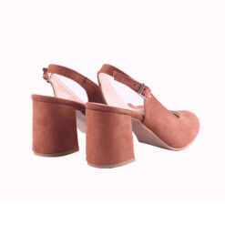 Brown Suede Ankle Strap Heels for Women MA-028