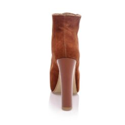 Brown Suede Platform Heeled Boots RA-010