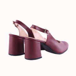 Burgundy Ankle Strap Heels for Women MA-028