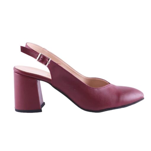 Burgundy Ankle Strap Heels for Women MA-028