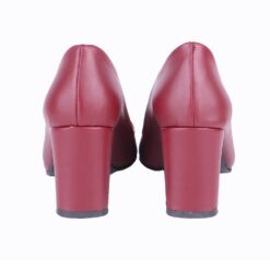 Burgundy Skin Low Heel Dress Shoes for Women MA-024