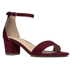 Burgundy Suede Short Heels for Women RA-155