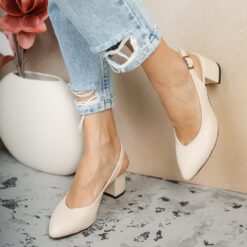 Cream Ankle Strap Heels for Women MA-028