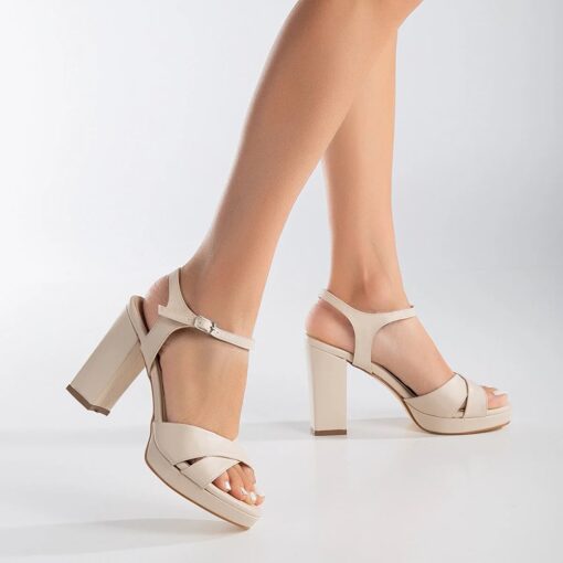 Cream Platform Dress Shoes for Women RA-063