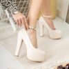 Cream Platform Heels Women RA-304