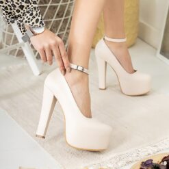 Cream Platform Heels Women RA-304