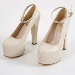 Cream Platform Heels Women RA-304