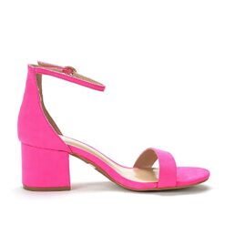 Fushcia Suede Short Heels for Women RA-155