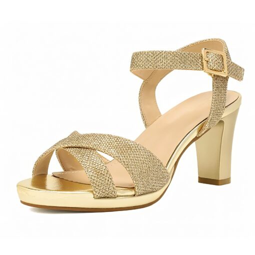 Gold Ankle Heels Straps for Women RA-160