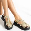 Gold Closed Toe Sandals for Women TA-05