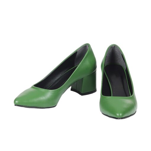 Green Skin Low Heel Dress Shoes for Women MA-024