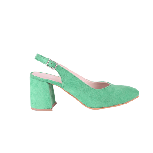 Green Suede Ankle Strap Heels for Women MA-028