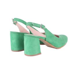 Green Suede Ankle Strap Heels for Women MA-028