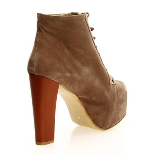 Mink Suede Platform Heeled Boots RA-010