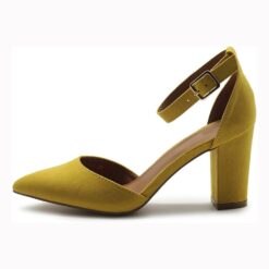 Mustard Ankle Strap Pumps for Women RA-062