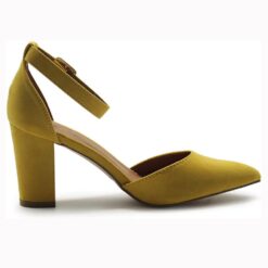 Mustard Ankle Strap Pumps for Women RA-062