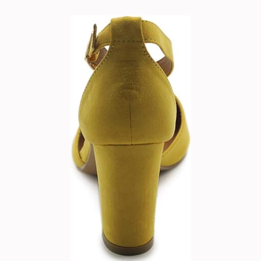 Mustard Ankle Strap Pumps for Women RA-062