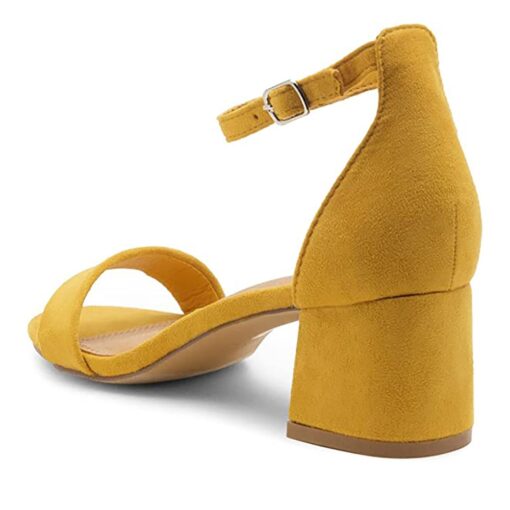 Mustard Suede Short Heels for Women RA-155