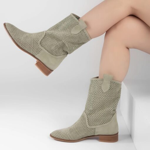 Musty Green Cowboy Boots for Women RA-8010