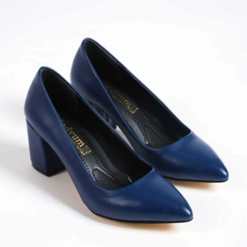 Navy Blue Skin Low Heel Dress Shoes for Women MA-024