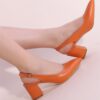 Orange Ankle Strap Heels for Women MA-028