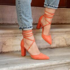 Orange Ankle Strap Sandals for Women RA-04