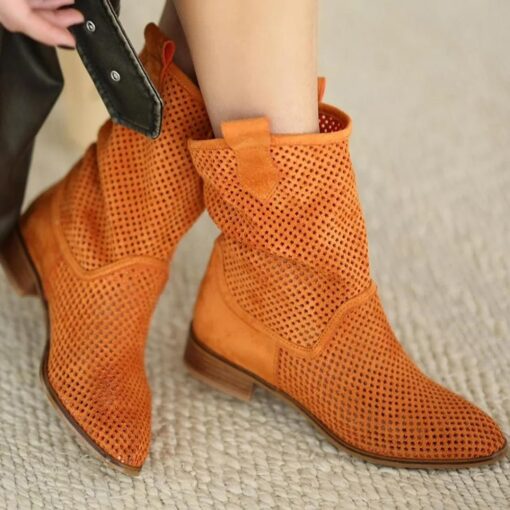 Orange Cowboy Boots for Women RA-8010