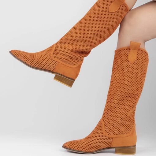 Orange Cowgirl Boots for Women RA-8011