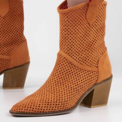 Orange Heeled Cowboy Boots RA-8012