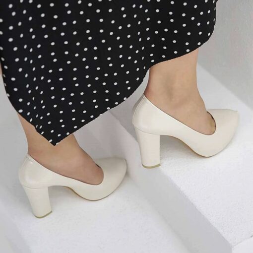 Pearl Block Heel Wedding Shoes RA-515