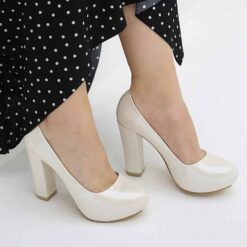 Pearl Block Heel Wedding Shoes RA-515