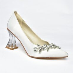 Pearl Low Heel Dress Shoes with Rhinestone RA-050