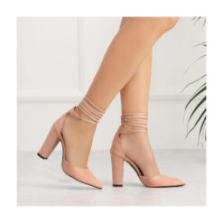 Pink Ankle Strap High Heels RA-040