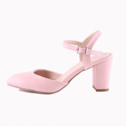 Pink Ankle Strap Low Heel for Women RA-145