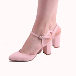 Pink Ankle Strap Low Heel for Women RA-145